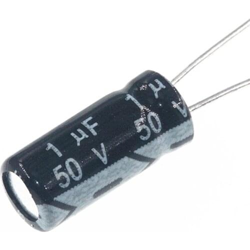 50PCS Higt quality 50V1UF 4*7mm 1UF 50V 4*7 Electrolytic capacitor