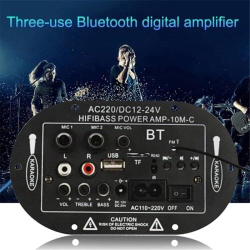 8 Inch 10 Inch 12V 24V 220V Three-use SF-2MIC Car Digital Amplifier Monophone Amplifier Board with Built-in Bluetooth Function