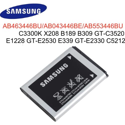 AB463446BU AB043446BE AB553446BU Original Battery For Samsung C3300K X208 B189 B309 GT-C3520 E1228 GT-E2530 E339 GT-E2330 C5212