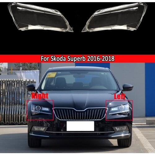 Car Front Headlamps Transparent Lampshades Lamp Shell Headlight Lens Glass Lampcover Cover For Skoda Superb 2016 2017 2018
