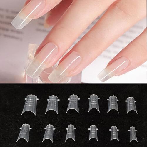 Dual Form Nail System Quick Building Mold Poly Extension Gel Molds For Build Fake Nail Tip Nails Upper Forms