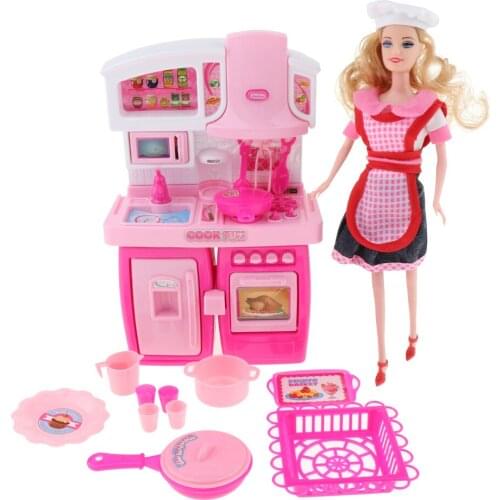 Baby Role Play Kitchen Cabinet DIY Playset, Pretend Play Kitchen with Accessories, Battery Powered Play Activity Center