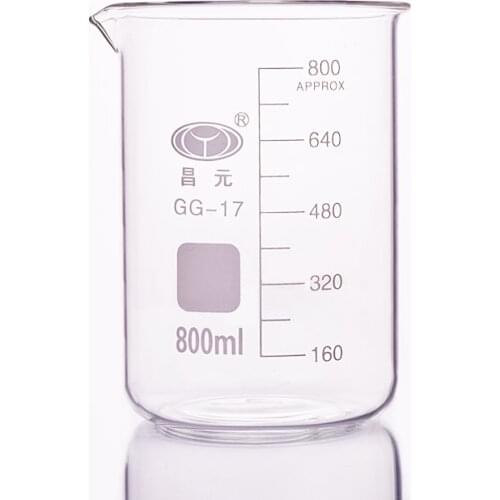 2pcs Beaker in low form,Capacity 800ml,Outer diameter=100mm,Height=135mm,Laboratory beaker