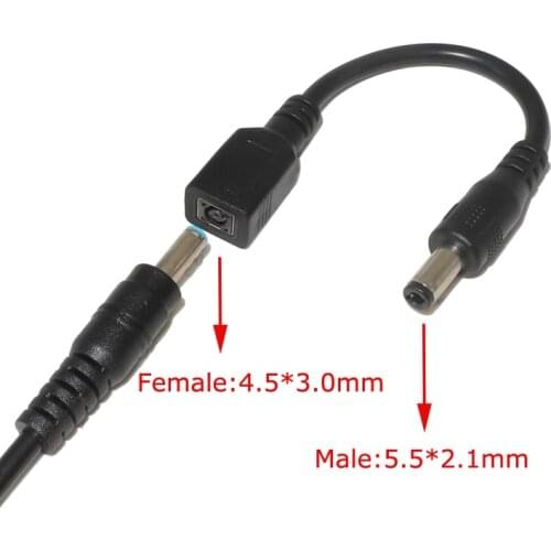 Huiyuan DC Power Adapter Cable Cord 5.5mm x 2.5mm Male Plug To 4.5mm x 3.0mm Connector Fit for Asus Lenovo Laptop Charger