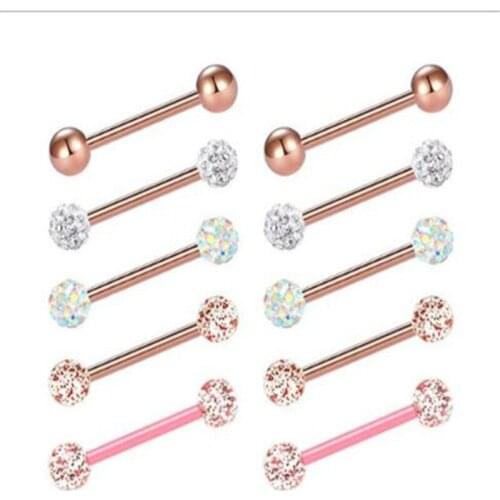 10pcs /set Fashion Style Nipple Rings Piercing Women Stainless Steel Crystal Nipple Rings Jewelry Punk Body Piercing Wholesale