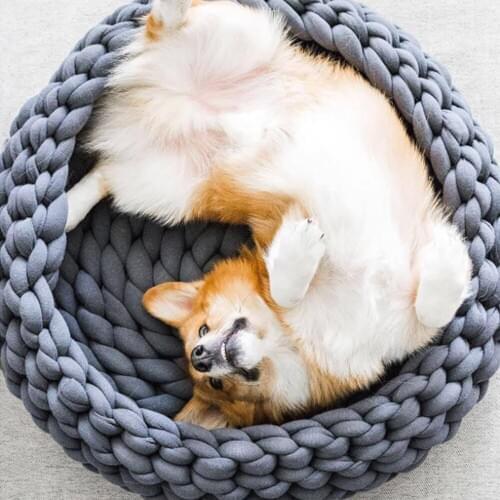 Pet Dog Bed for Small Dogs To Medium Dogs,Cat Bed with Machine Washable ,Soft Knitting Style Pet Mat & Bed