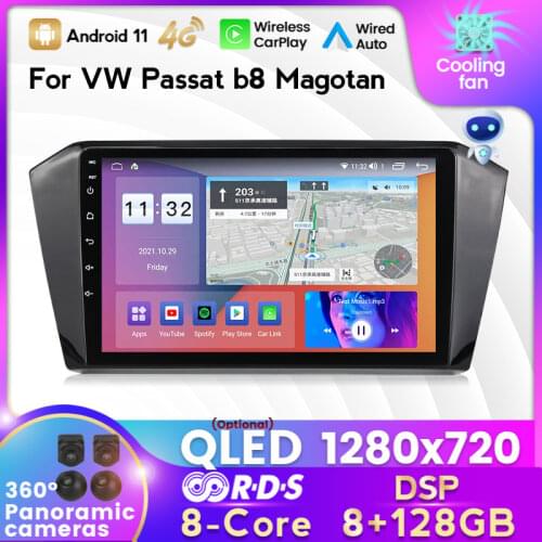 MEKEDE API29 6+128G Android 10 IPS screen 1280*720 multimedia player for Volkswagen Passat B8 Magotan 2015 GPS navigation 2din