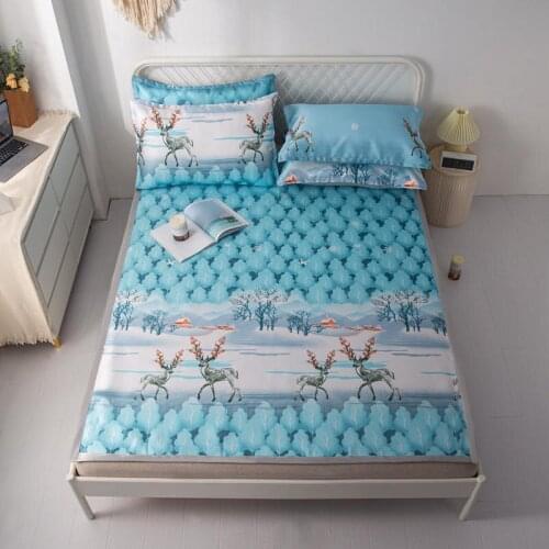 Fashion Viscose Fiber Bed Mat Summer Cool Breathable Sleeping Mat for 1.5m/1.8m/2.0m Bed Soft Comfortable Bed Protection Pad