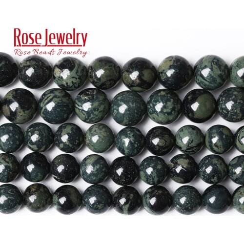 Natural Stone New Green Material Kambaba Jaspers Round Loose Beads 15" Strand 4 6 8 10 12 MM Pick Size For Jewelry Making