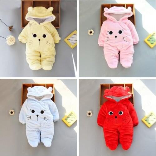 2020 New Autumn Winter Clothes Explosion Models Children Clothing Jumpsuit Baby Girls Long-sleeve Romper Baby Boys Hooded Romper