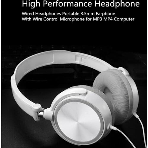 New Wired Headphones With Microphone Over Ear Headsets Bass HiFi Sound Music Stereo Earphone For iPhone Xiaomi Sony Huawei PC