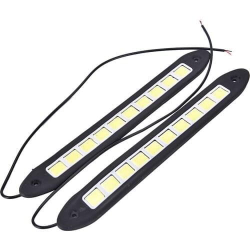 New 2pcs 20W Waterproof Car LED 12V Daytime Running Light DRL Fog COB Strip Lamp