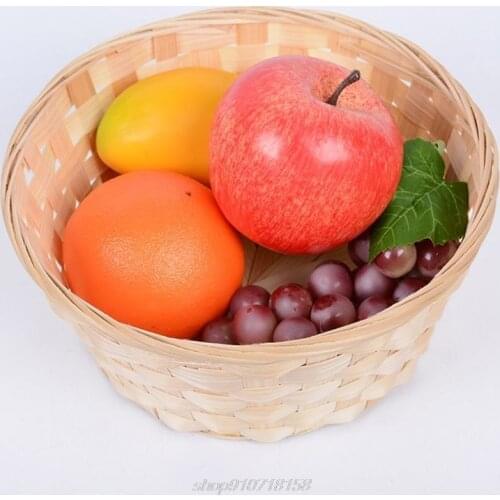 Bamboo Woven Bread Basket Snacks Container Fruit Vegetables Egg Storage Basketry Food Display Tray A12 21 Dropship