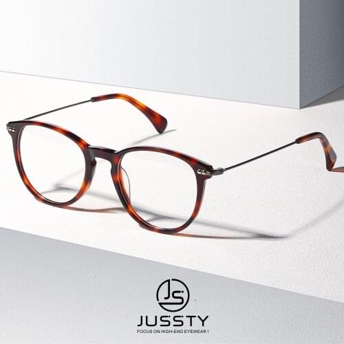 Retro Round Optical Glasses Frame Men Clear Myopia Prescription Eyeglasses Frame Women Vintage Italy Acetate Spectacles Brand