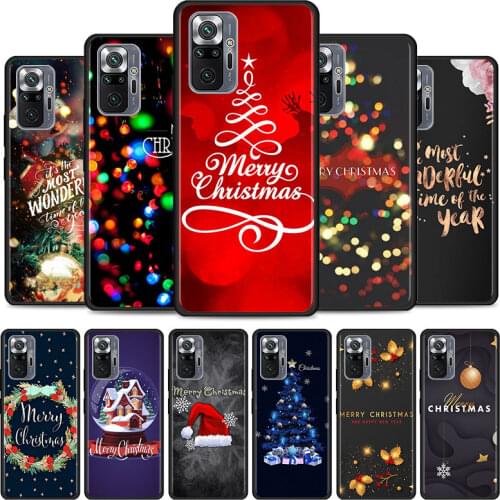 Merry Christmas Case For Xiaomi Redmi Note 10 Pro 5G 7 8 9 Pro 8T 9T 9S 8 8A 9A 9C 9i Silicone Mobile Phone Cover Coque Fundas