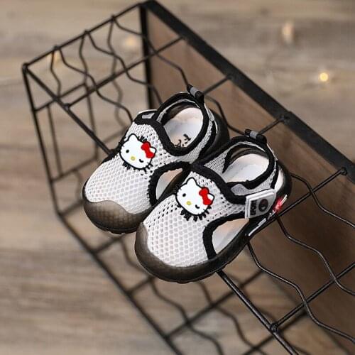 Sanrio childrens cartoon sandals hello kitty boys and girls baby non-slip soft bottom sandals My Melody beach shoes sandals LED