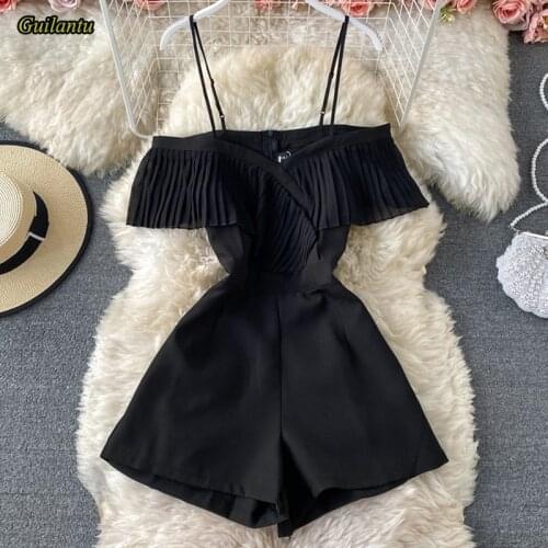 Guilantu 2021 Summer Sexy Club Playsuits Women Clothes V Neck Short Sleeve Off Shoulder Party Romper Casual Overalls For Woman