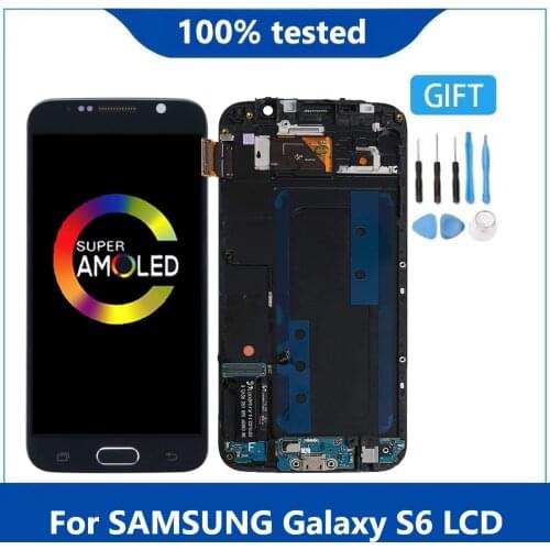 5.1" AMOLED Original For SAMSUNG Galaxy S6 Display G920F G920A Lcd Touch Screen Digitizer with Frame For S6 Lcd With Shadow
