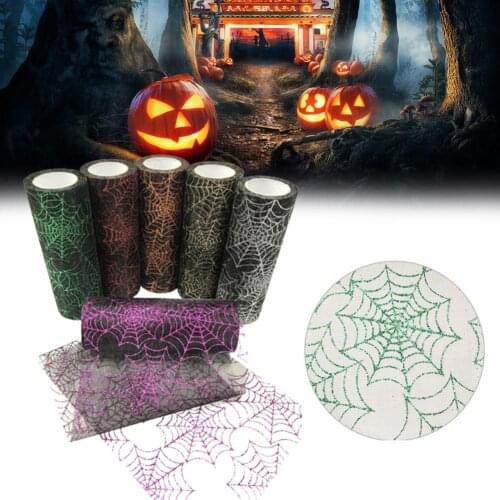 1 Roll Tulle Roll Easy to Use Ornamental Multi-purpose Halloween Wall Decorating Spider Web Tulle for Home
