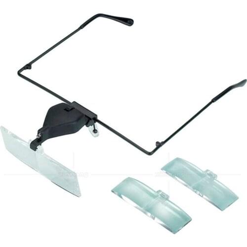 3 kinds of multiple replaceable headwear glasses magnifier with LED lamp identification maintenance Cosmetology assistant tool
