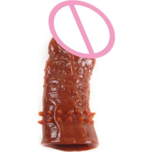 5.5 Inches Silicone Realistic Big Penis Sleeve Extender, Cock Enlargement Extension Condom, Sex Toys for Men Cock ring