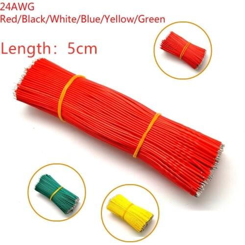 50pcs Breadboard Jumper Cable Wires Tinned 24AWG 5cm wire Red/Black/Yellow/Green/blue