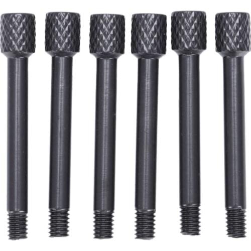 6 Pcs Brass Electric Guitar Tremolo Bridge Saddle Clamp Lock string Screw/String through Screw/Not need Insert Block Black