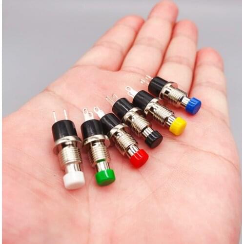 6pcs PBS-110 7MM Momentary Push button Switch Press the reset switch Momentary On Off Push Button Micro SwitchNormally Open NO