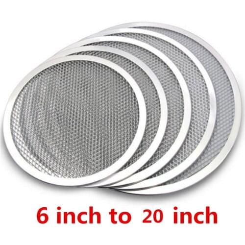 Non stick Pizza Screen Pan Baking Tray Metal Net New Seamless Aluminum Metal Net Bakeware Kitchen Tools Pizza 6-22inch