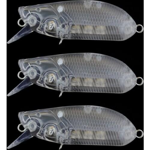 Minnow Fishing Lure Blanks 10pcs/lot 5.5cm 6.9g Unpainted Minnow Lure Bodies Plastic Clear DIY Hard Lure Artificial Bait