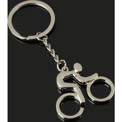 1pcs / 2pcs sport man keychain metal bicycle cycling riding key chains hanging accessories