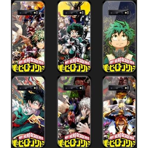Cartoon Anime My Hero Academia Phone Case Tempered Glass For Samsung S20 Plus S7 S8 S9 S10E Plus Note 8 9 10 Plus A7 2018 Case