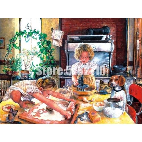 Children 5D DIY Diamond Painting New Fashion Baking Cookies Full Needlework Embroidery Cross Stitch Rhinestone Room Decor Art