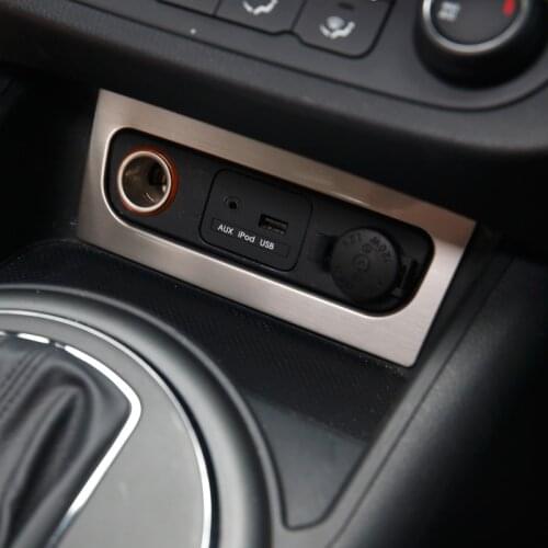 For Kia Sportage 3 2011 2012 2013 2014 2015 Stainless Car Interior Cigarette Lighter USB Port Trim Sequins Cover Accessories