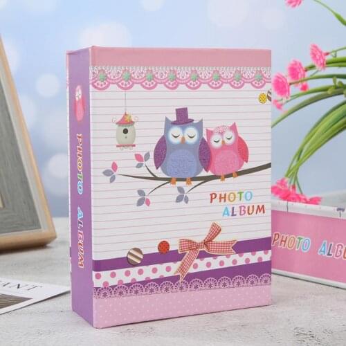 High-capacity Photo Album Cute Owl Girl Print Cover 100 Sheets Interstitial Family Wedding Pictures Case Kids Birthday Best Gift