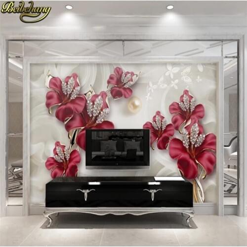 Beibehang Custom Photo murals Wallpaper Mural 3D Wall paper European Luxury Diamond Jewelry TV Background papel de parede