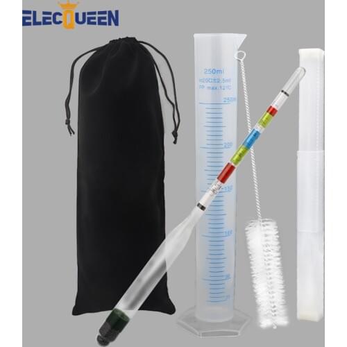 Triple Scale Hydrometer for Home Brewing Wine Making,3 Scale Hydrometer + 250ml Graduated Measuring Cylinder Brewing Accessories