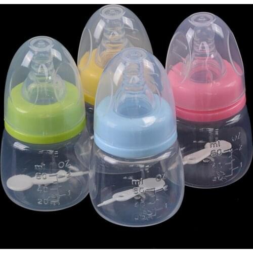Quality 60ML Newborn Baby Infant Nursing Milk Fruit Juice Water Feeding Standard Mouth Silicone Nipple Pacifier Drink Bottle