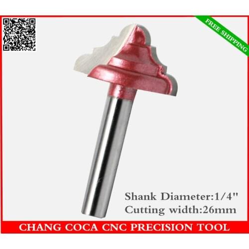1/4''*26mm,Freeshipping CNC solid carbide End Mill,tungsten steel woodworking insert router bit,wood tools,Trimming carving bit