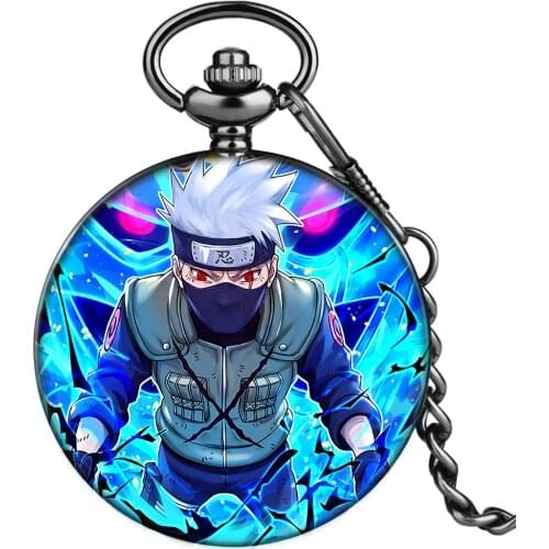 Cool Blue Classic Japanese Man Design Comic Pocket Watch Men Women Pendant Necklace Chain Alloy Gift Watches Top Selling Relogio
