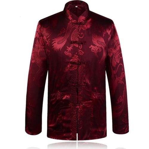 Brand New Arrival Chinese Traditional Mens Mandarin Collar Jackets Coats Dragon M L XL XXL XXXL MTJ2015068