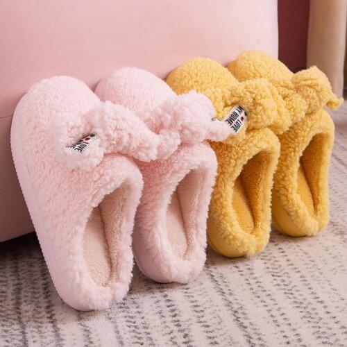 2020 New Women Winter Warm Slippers Thick Sole Indoor Lovers Platform Shoes Soft Plush Anti-slip Female Male Home Floor Slippers