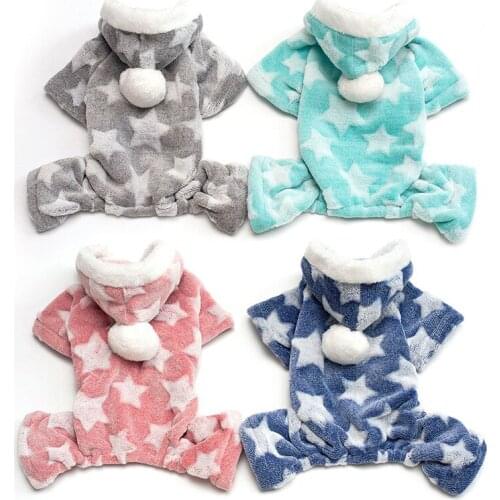 Autumn Winter Pet Dog Pajamas Jumpsuit for Small Dogs Shih Tzu Yorkshire Pullovers Soft Fleece Puppy Cat Clothes Pets Clothing