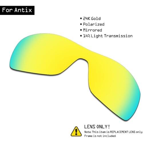 SmartVLT Polarized Sunglasses Replacement Lenses for Oakley Antix - 24K Gold