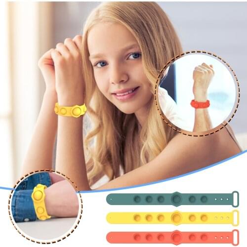 Portable Decompression Bracelet Fidget Simple Dimple Toys Stress Relief Hand Figet Toys Soft Silicone Dimpl Press Massage Toy