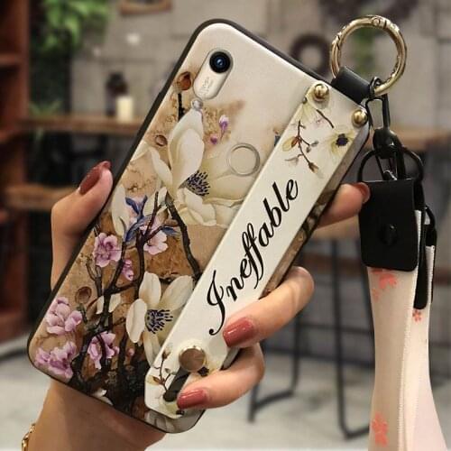Anti-dust Fashion Design Phone Case For Huawei Y6 2019/Honor 8A Wrist Strap Soft Case Dirt-resistant