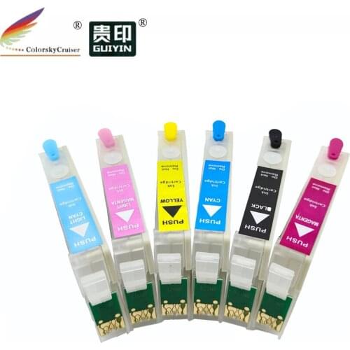 RCE-801-806) refillable refill ink cartridge for Epson T0801-806 80 Stylus Photo R360 RX560 RX585 RX685 bkcmylclm