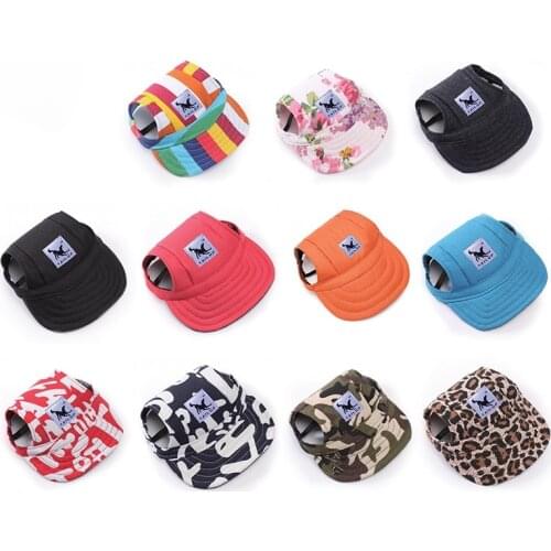 Adjustable Summer Pet Dog Cap Breathable Sunhat With Ear Hole Outdoor Puppy Baseball Caps For Small Medium Dogs Pet Accessories