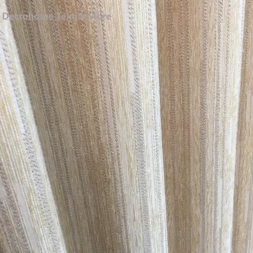 Promotional Curtain Fabric Thickened Shading Chenille Linen Striped Sofa Cover Pillow Fabric