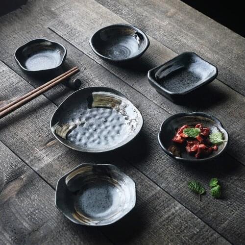 RUX WORKSHOP Japanese Style Retro Taste Small Flower Chopsticks Holder Sauce Sauce Dish Ceramic Sauce Home Tableware
